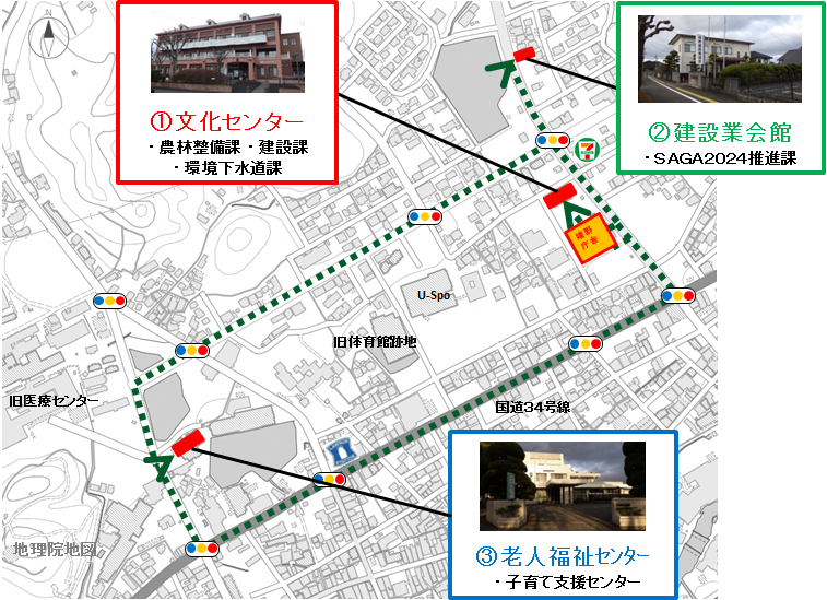 嬉野庁舎打2庁舎移転先地図