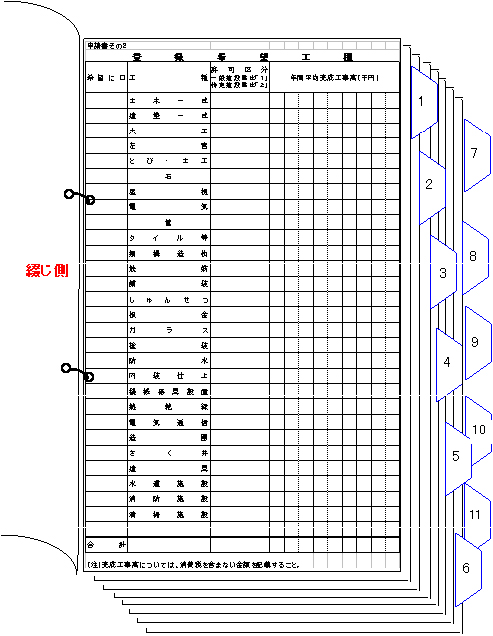 用紙が縦の場合の向き 用紙が縦の場合の向き